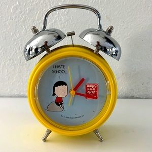 Vintage Rare Bell Alarm Clock Angry Little Girls by Lela Lee “I Hate School”